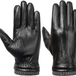 isilila Italian Sheepskin Leather Gloves for Men, Winter Warm Fleece Lined Touch Screen Driving Gloves